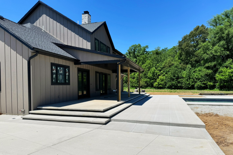 new Bristol home back patio and pool deck